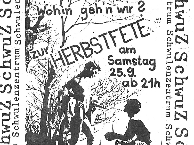 Plakat von der Herbstfete im SchwuZ im Jahr 1982