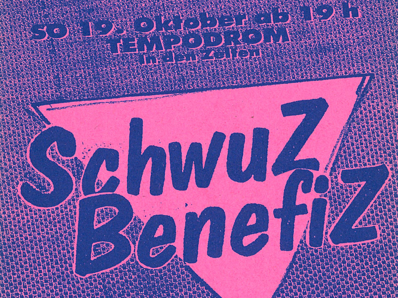 Plakat von der SchwuZ Benefitz Veranstaltung im Jahr 1986