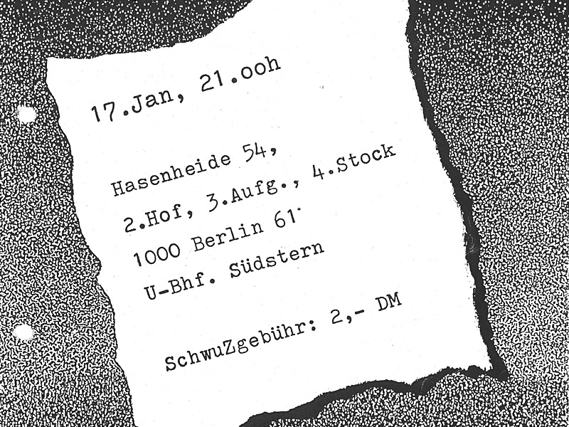 Plakat von der SchwuZ Eroeffnung in der Hasenheide Berlin